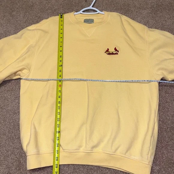 Cutter & Buck Mens St Louis Cardinals Yellow Crewneck Sweatshirt XL MLB Fleece - Picture 8 of 9